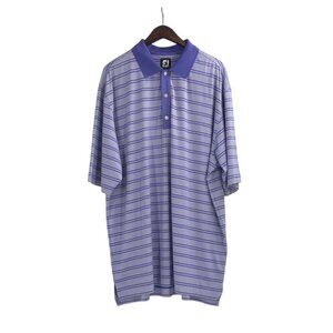 FootJoy Mens XXL Golf Polo Shirt Purple Striped Classic Fit Outdoor Preppy